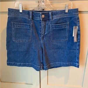 NWT Talbots Patch Pocket Blue Denim Shorts SZ 10; Purchased May 2025